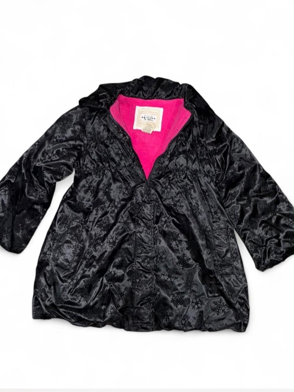 Arizona Jean Company Black Puffer Jacket with Pink Lining